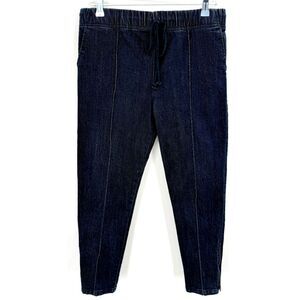 PRAIRIE UNDERGROUND Dark Wash Pull On Lace Front Ankle Zip Jeans Size Small S